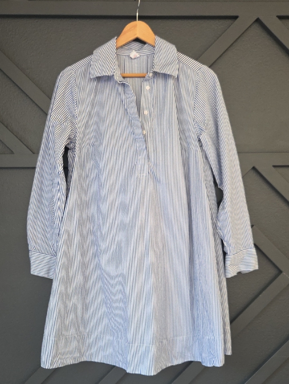 {Old Navy} Cotton Blue and White Striped Shirt Dress Size Small - Picture 2 of 11